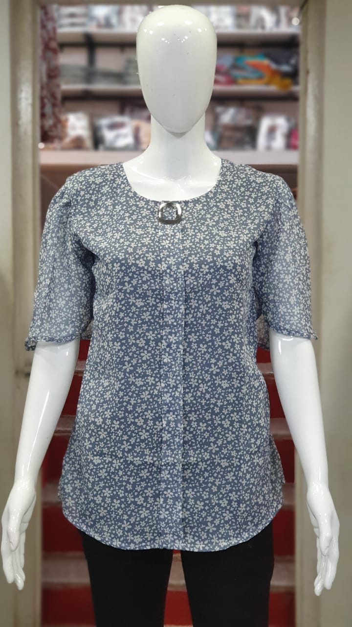 Ff 4722 Georgette Fancy Wear Printed Top Collection